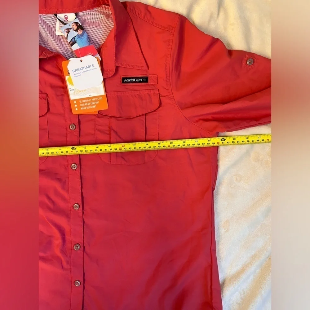 NWT Little Donkey Andy Vented UV Protectant Button Down Shirt- Size Large- Coral - Picture 16 of 16